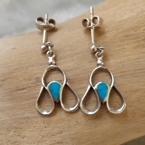 Vintage sterling silver turquoise earrings